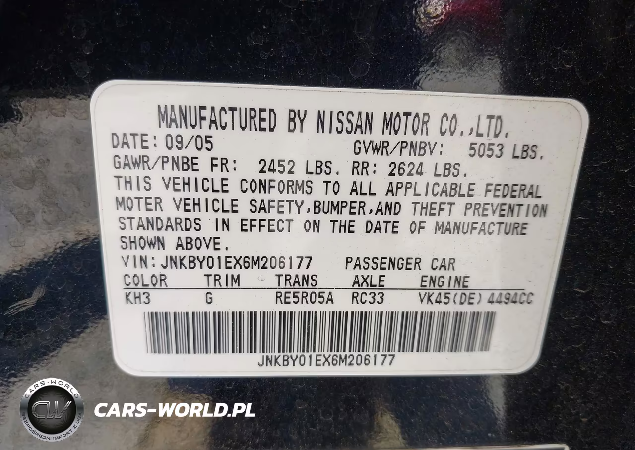 2006 Infiniti M45 VIN:JNKBY01EX6M206177 - 9