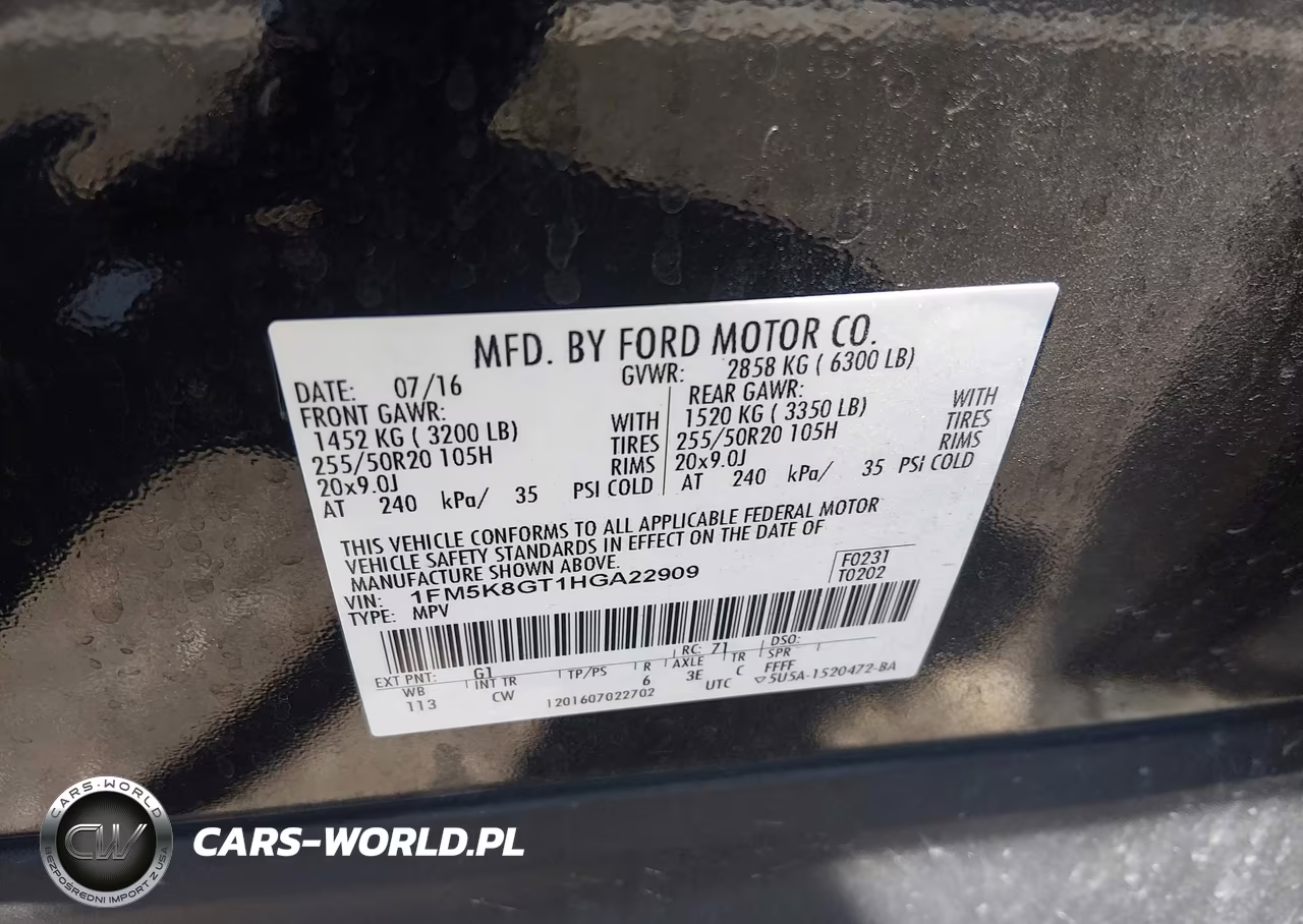 2017 Ford Explorer Sport VIN:1FM5K8GT1HGA22909 - 9