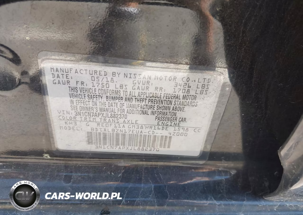 2018 Nissan Versa 1.6 Sv VIN:3N1CN7APXJL882370 - 9