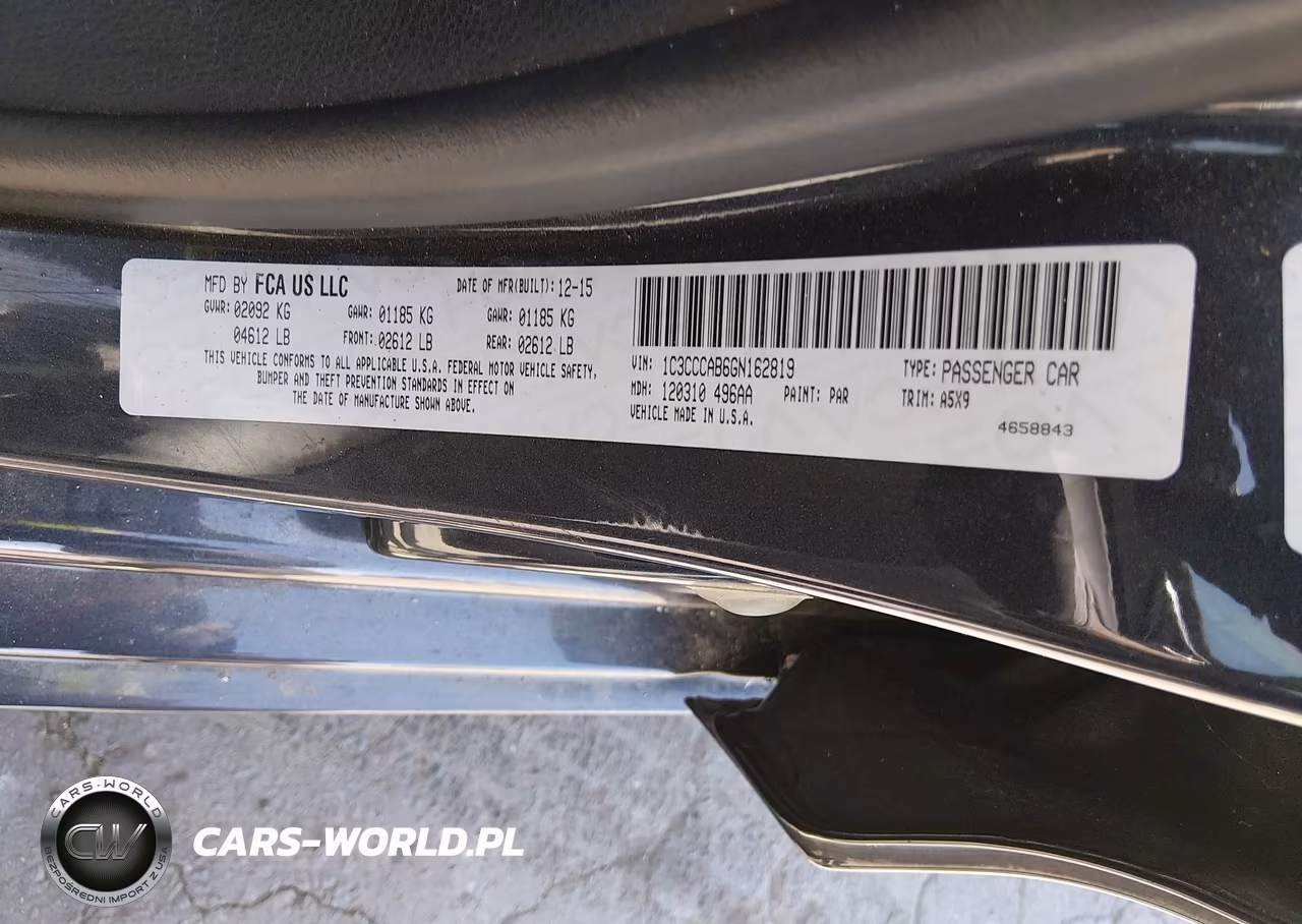 2016 Chrysler 200 Limited VIN:1C3CCCAB6GN162819 - 9