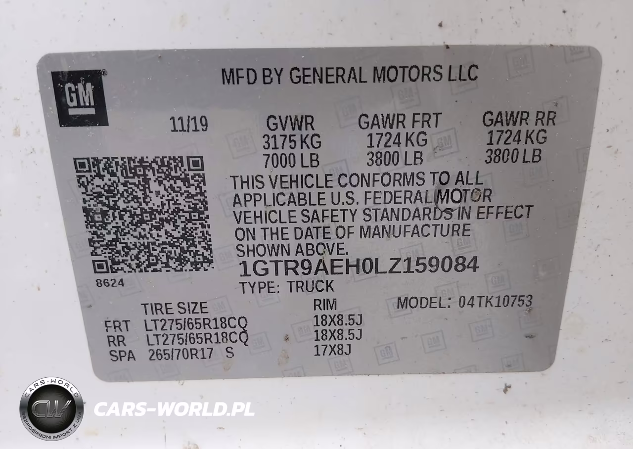 2020 GMC Sierra 1500 4Wd Standard Box VIN:1GTR9AEH0LZ159084 - 9