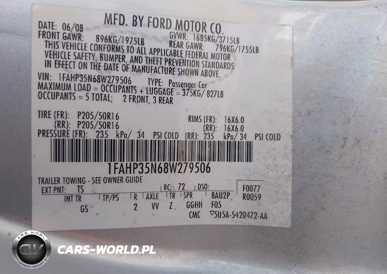 2008 Ford Focus Se-Ses VIN:1FAHP35N68W279506 - 9