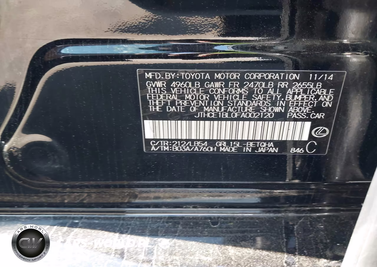 2015 Lexus Gs 350 VIN:JTHCE1BL0FA002120 - 9