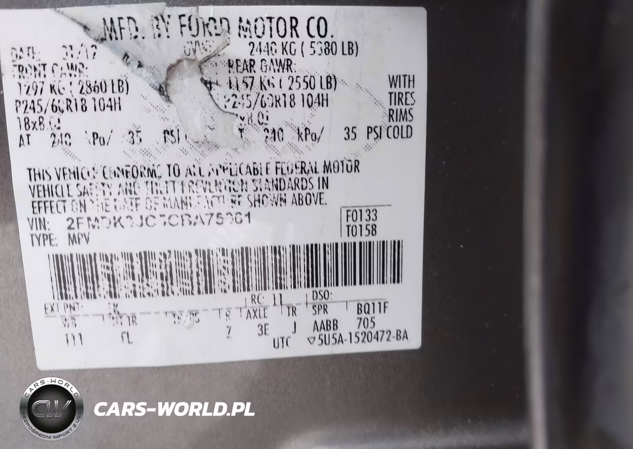 2012 Ford Edge Sel VIN:2FMDK3JC5CBA75961 - 9