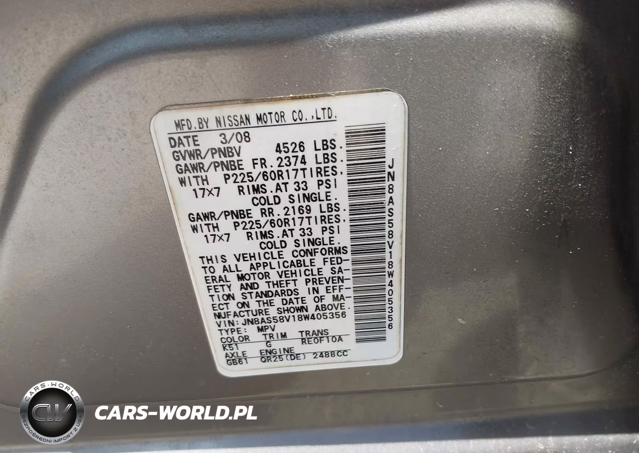 2008 Nissan Rogue Sl VIN:JN8AS58V18W405356 - 9