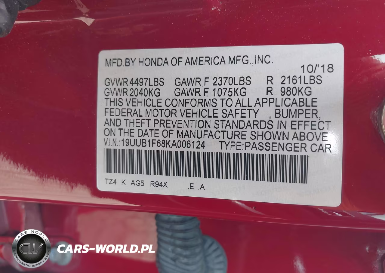 2019 Acura Tlx Tech A-Spec Pkgs VIN:19UUB1F68KA006124 - 9