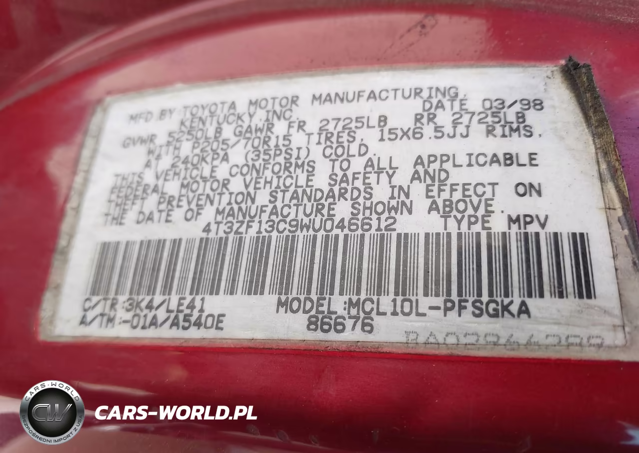 1998 Toyota Sienna Xle VIN:4T3ZF13C9WU046612 - 9