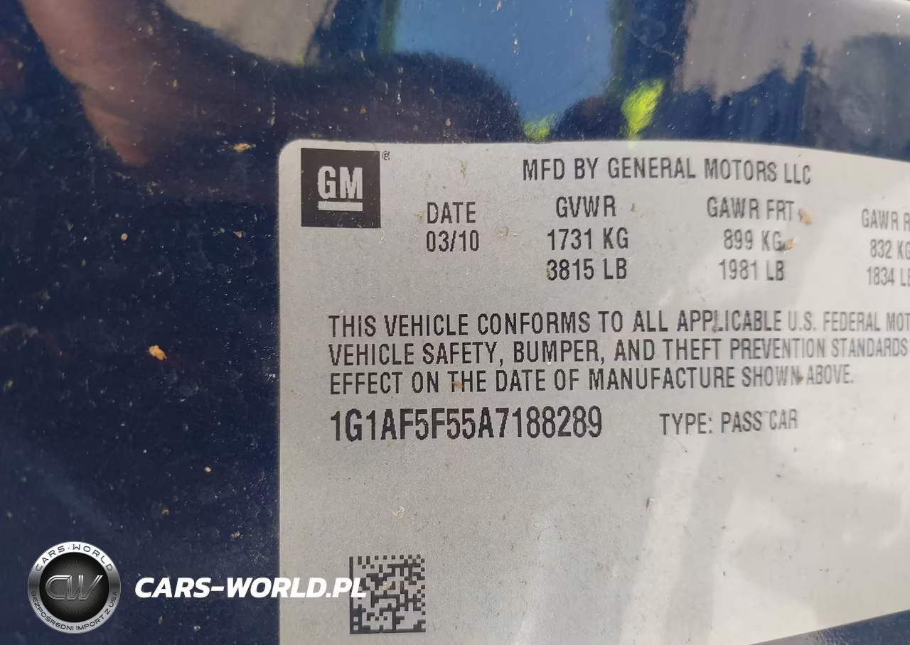 2010 Chevrolet Cobalt Lt VIN:1G1AF5F55A7188289 - 9