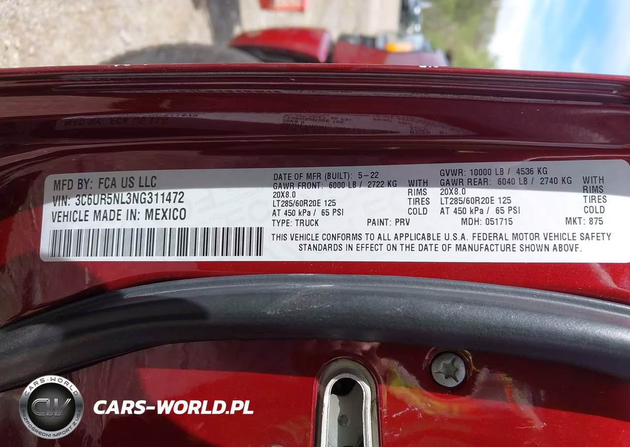 2022 Ram 2500 Laramie 4X4 6'4 Box VIN:3C6UR5NL3NG311472 - 9
