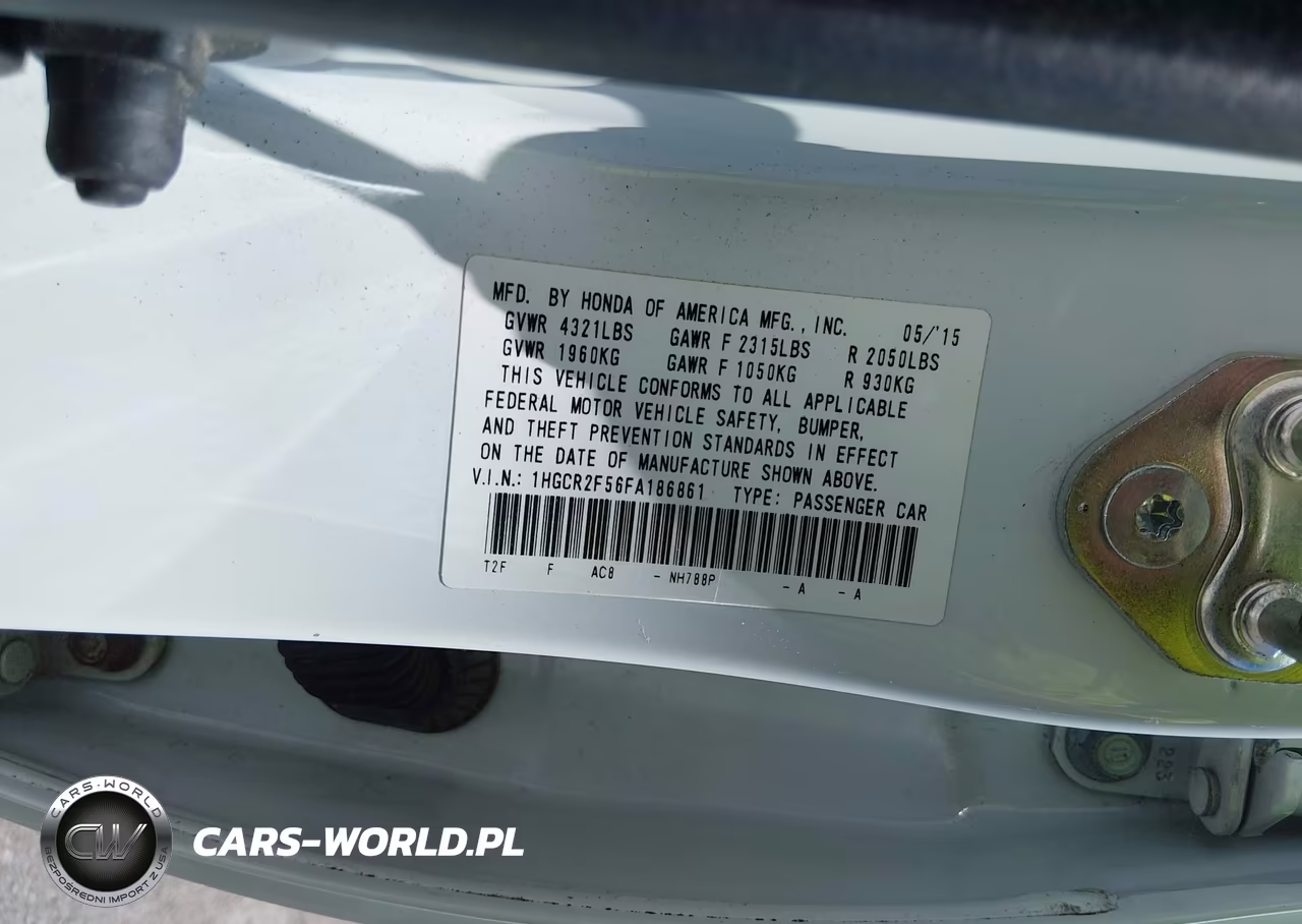 2015 Honda Accord Sport VIN:1HGCR2F56FA186861 - 9