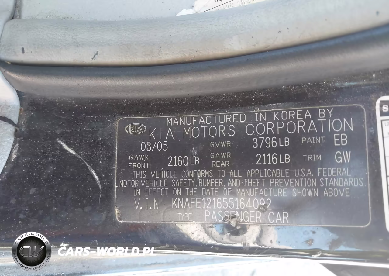 2005 Kia Spectra Ex-Lx-Sx VIN:KNAFE121655164092 - 9