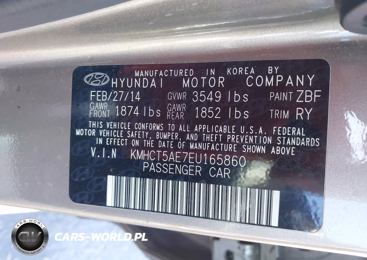 2014 Hyundai Accent Gs VIN:KMHCT5AE7EU165860 - 9