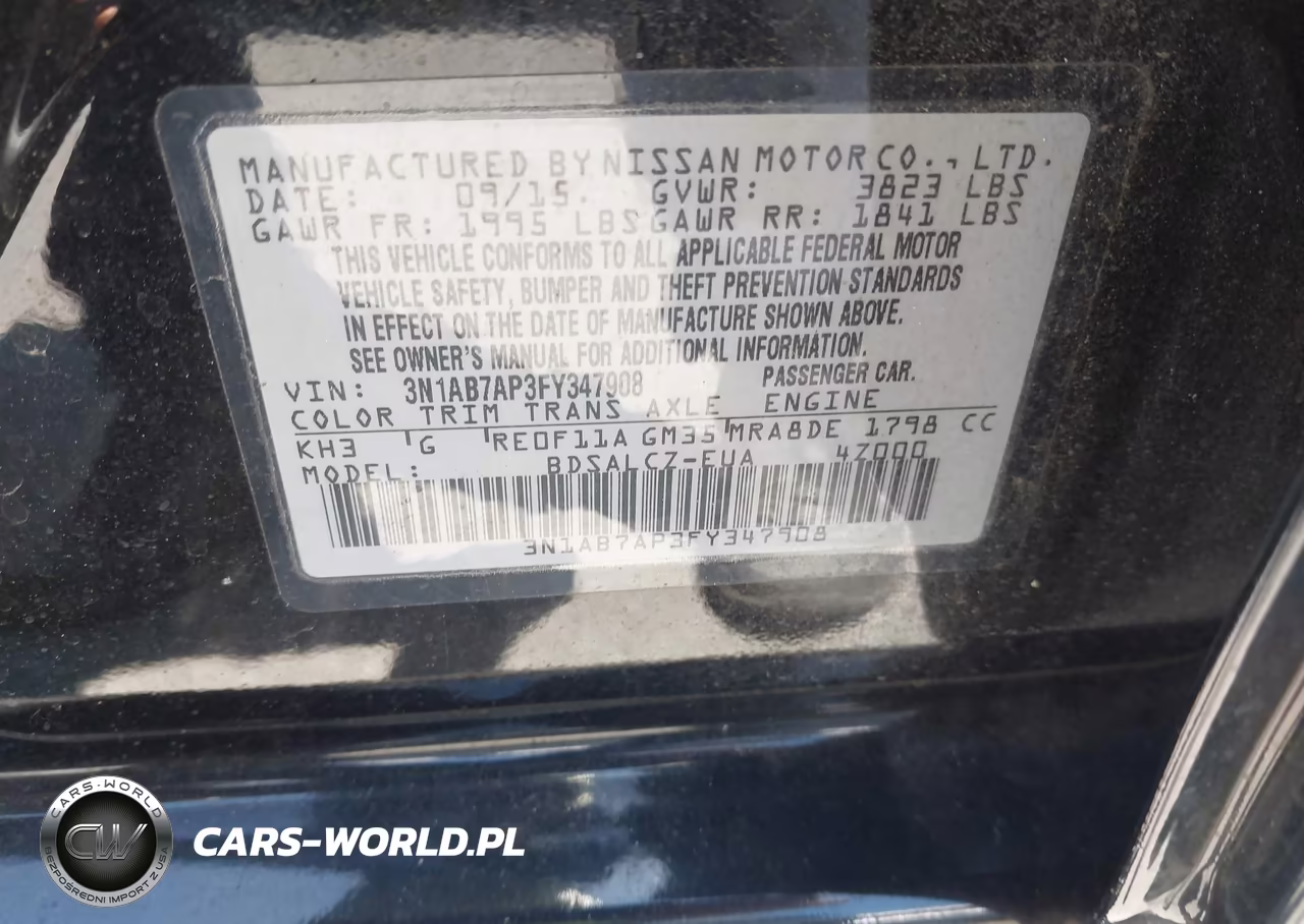 2015 Nissan Sentra S VIN:3N1AB7AP3FY347908 - 9
