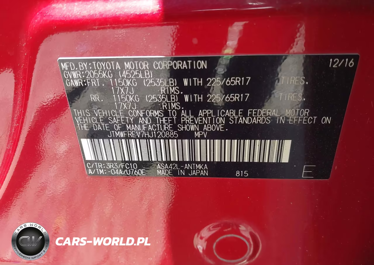 2017 Toyota Rav4 Xle VIN:JTMWFREV7HJ120885 - 9