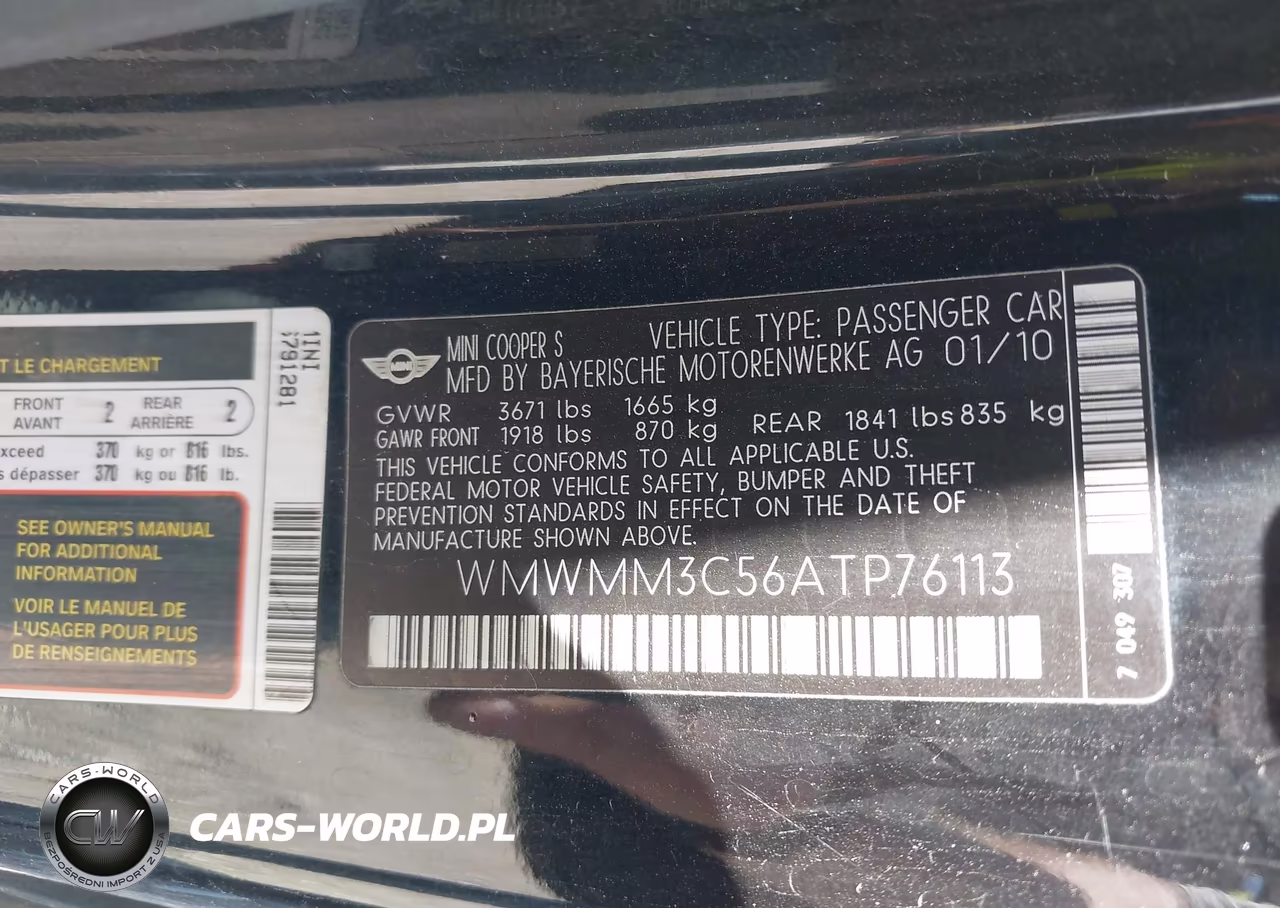 2010 Mini Cooper S Clubman VIN:WMWMM3C56ATP76113 - 9