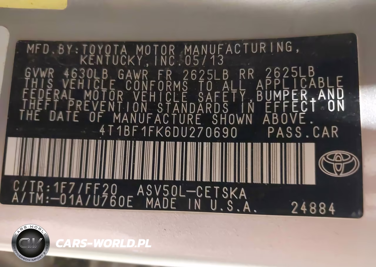 2013 Toyota Camry Se VIN:4T1BF1FK6DU270690 - 9