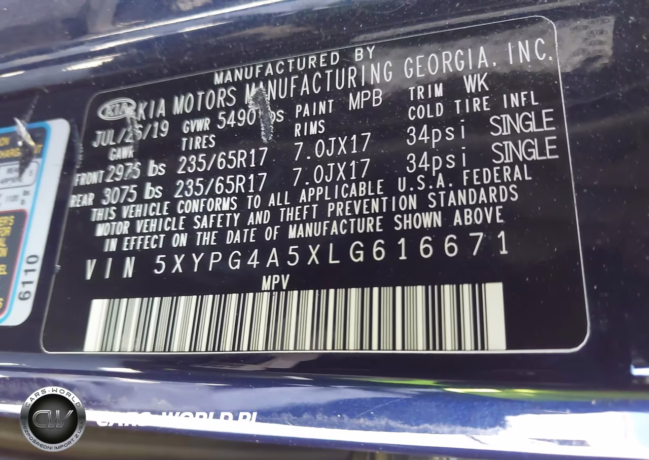 2020 Kia Sorento 3.3L Lx VIN:5XYPG4A5XLG616671 - 9