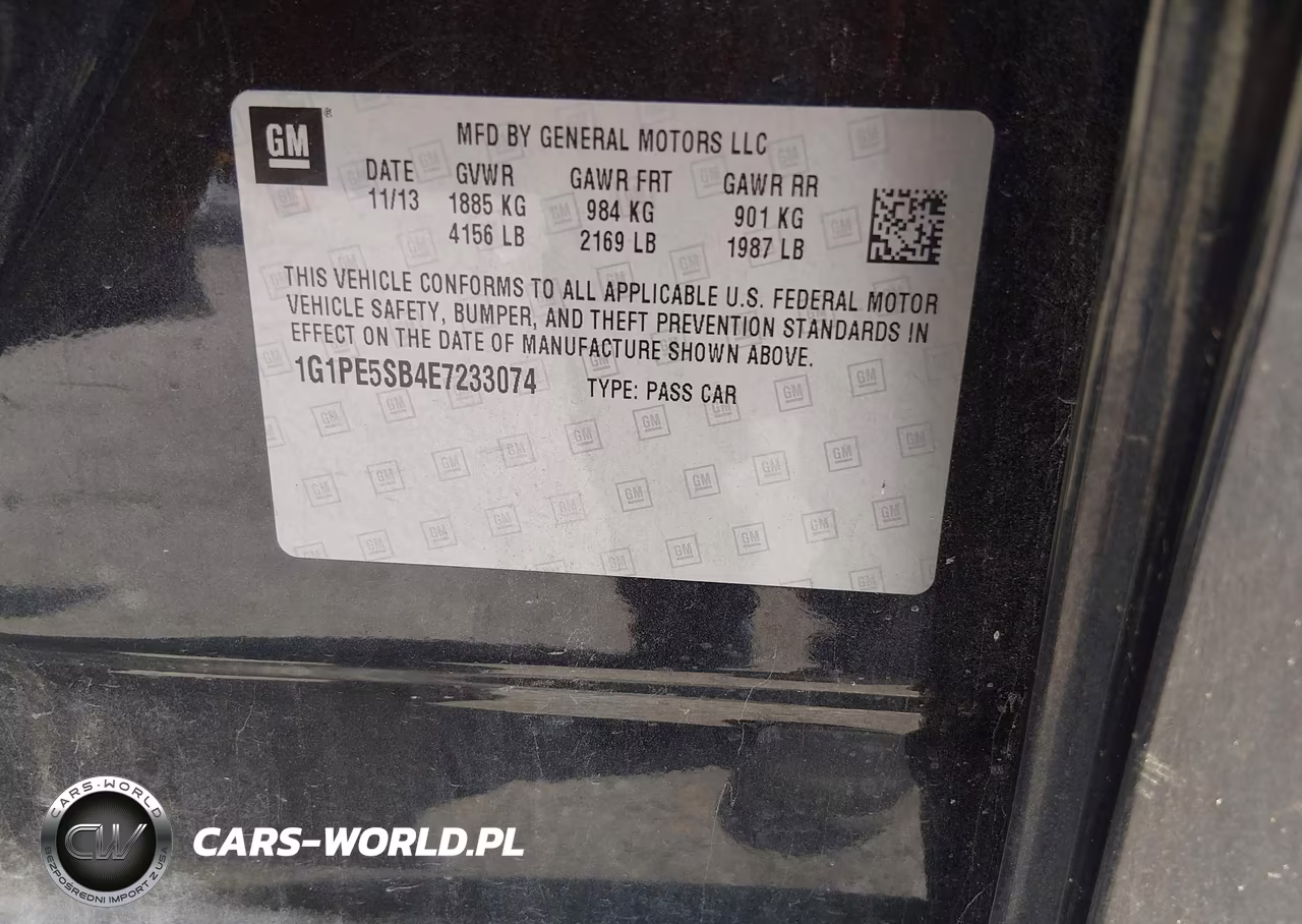 2014 Chevrolet Cruze 2Lt Auto VIN:1G1PE5SB4E7233074 - 9