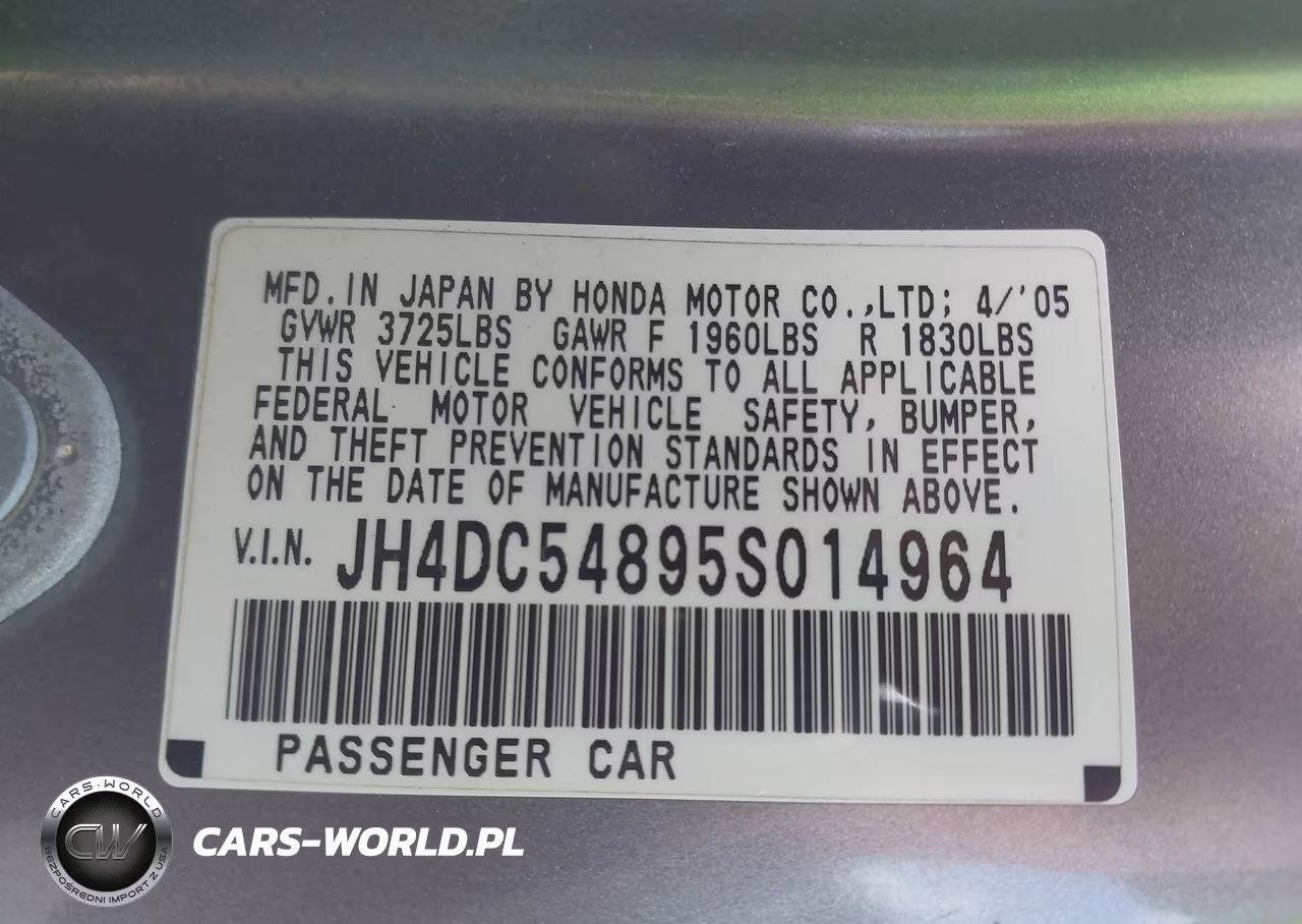 2005 Acura Rsx VIN:JH4DC54895S014964 - 9