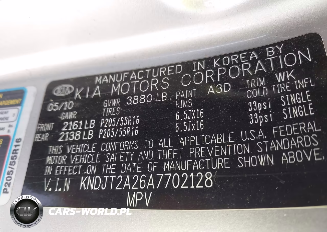 2010 Kia Soul + VIN:KNDJT2A26A7702128 - 9