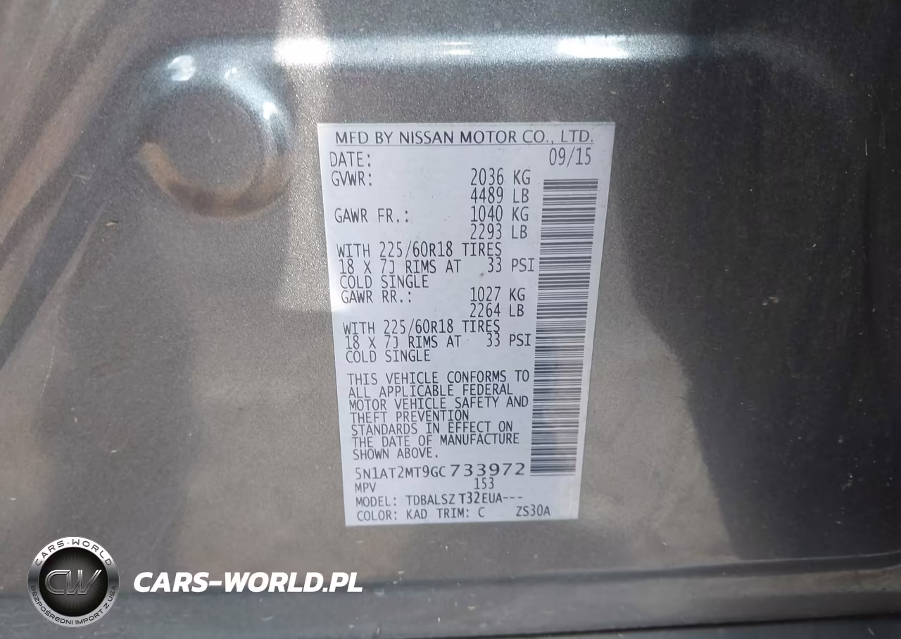 2016 Nissan Rogue Sl VIN:5N1AT2MT9GC733972 - 9