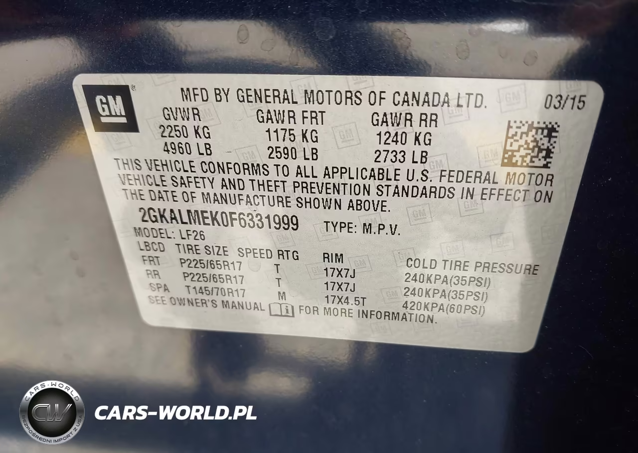 2015 GMC Terrain Sle-1 VIN:2GKALMEK0F6331999 - 9