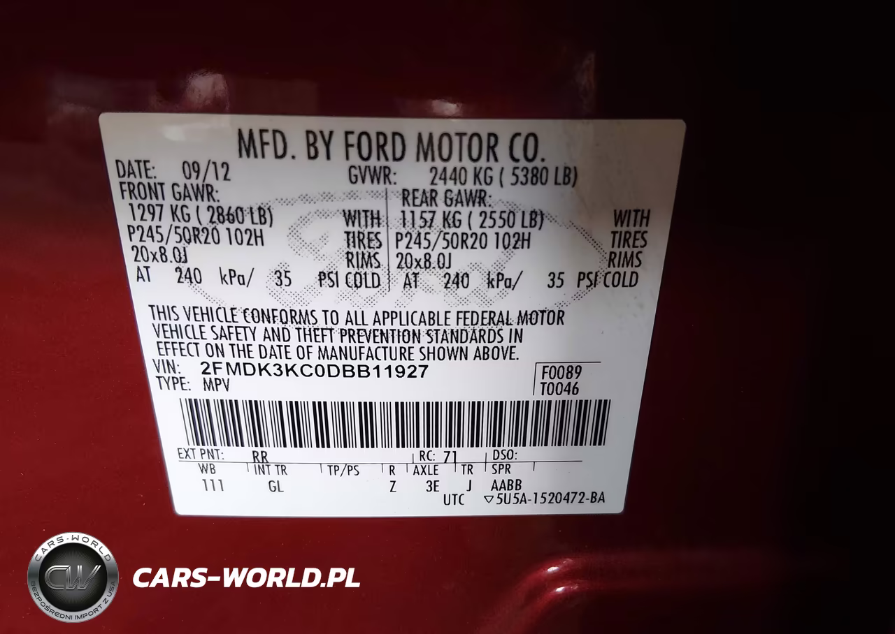 2013 Ford Edge Limited VIN:2FMDK3KC0DBB11927 - 9