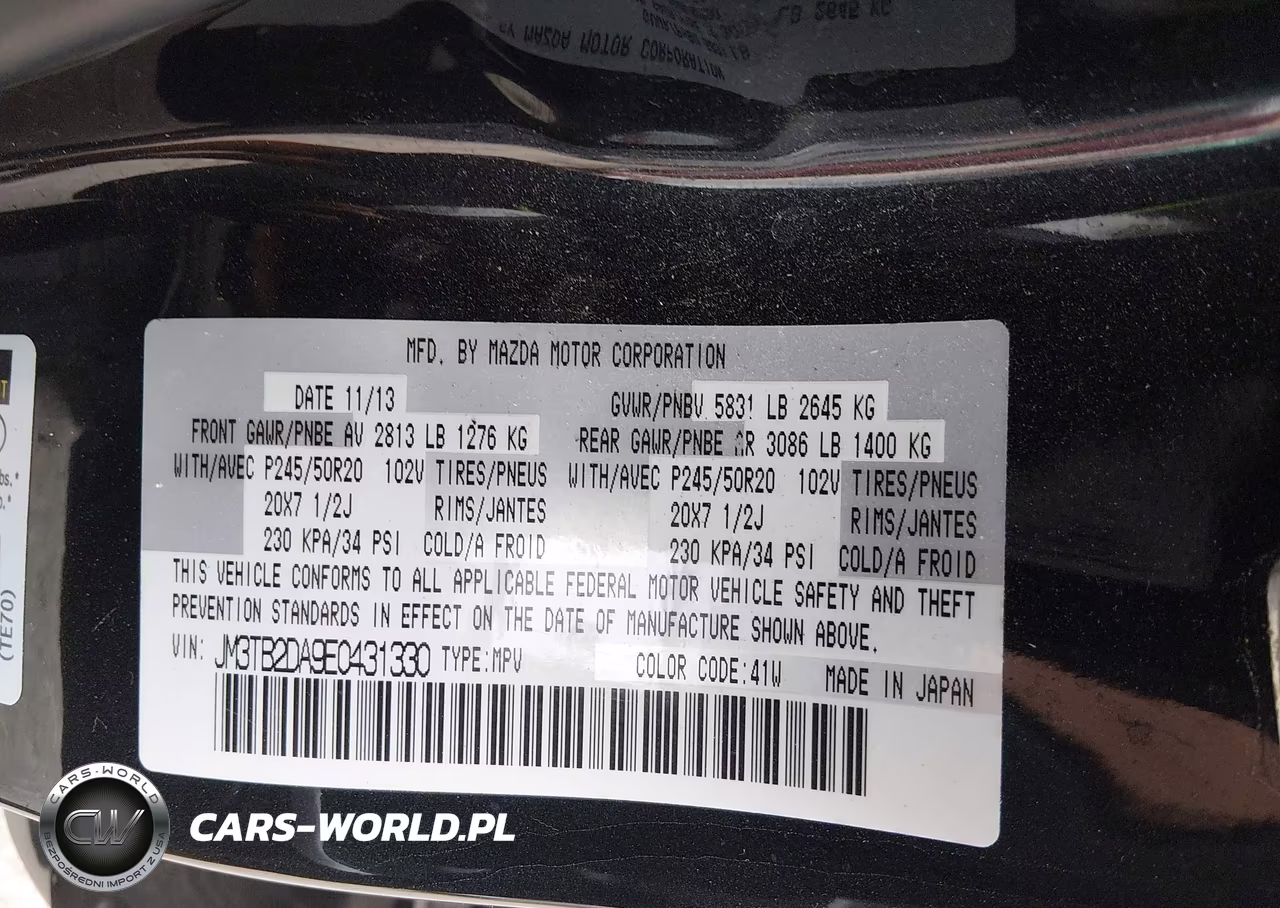 2014 Mazda Cx-9 Grand Touring VIN:JM3TB2DA9E0431330 - 9
