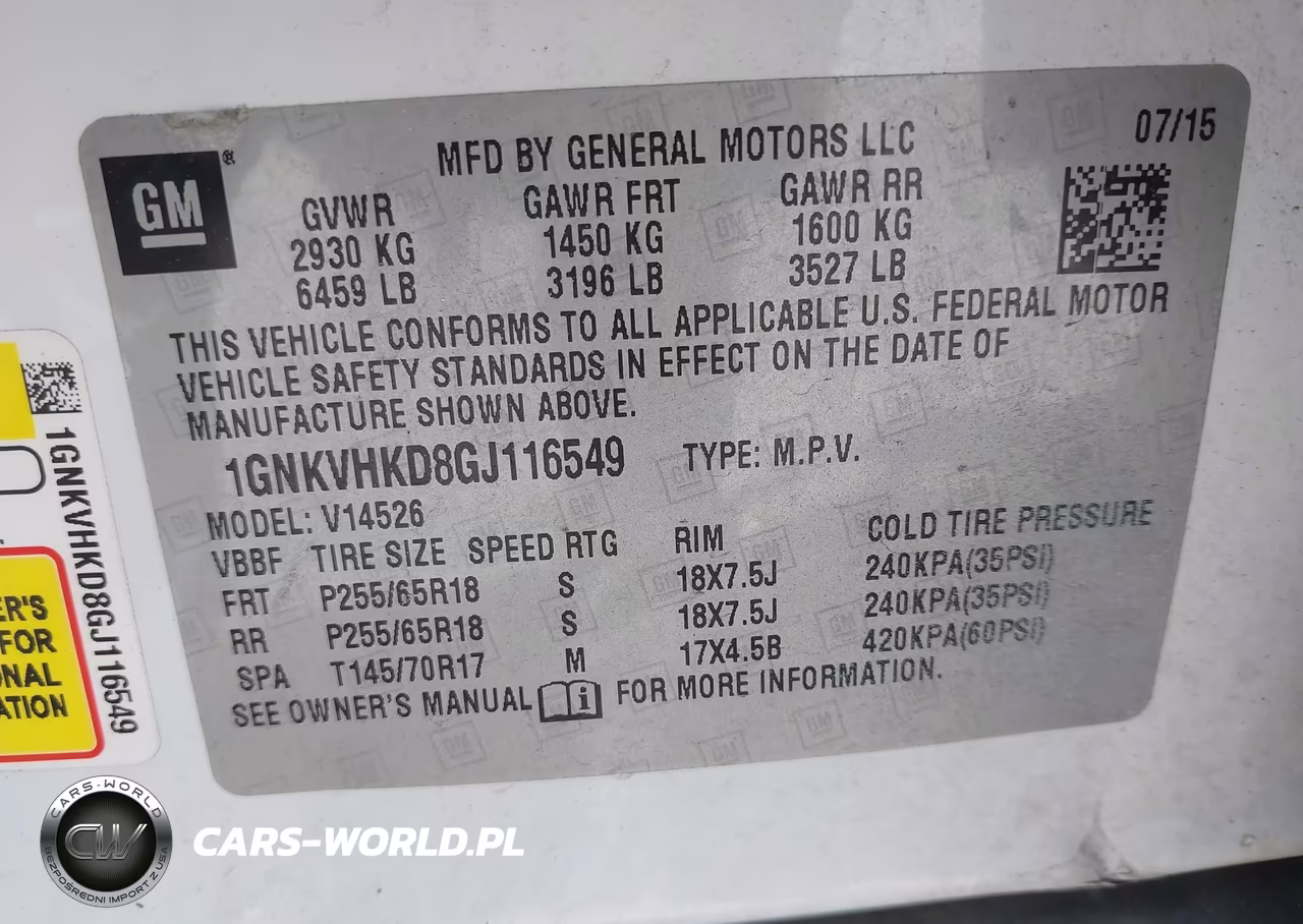 2016 Chevrolet Traverse 2Lt VIN:1GNKVHKD8GJ116549 - 9