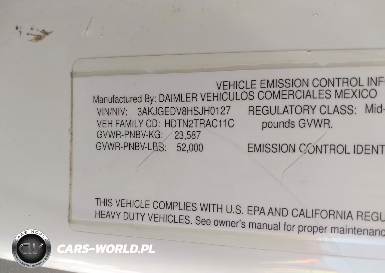 2017 Freightliner Cascadia 125 VIN:3AKJGEDV8HSJH0127 - 8