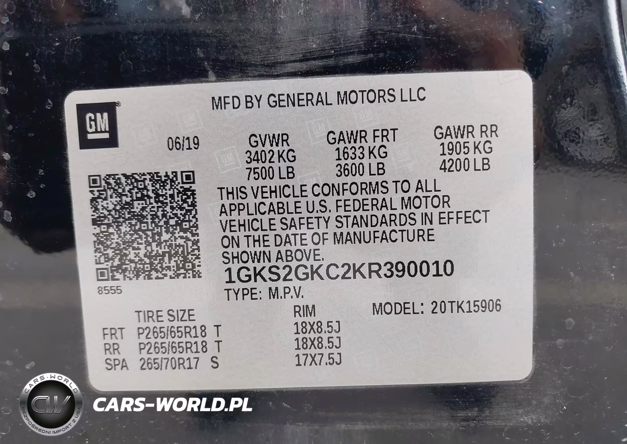 2019 GMC Yukon Xl Slt VIN:1GKS2GKC2KR390010 - 9