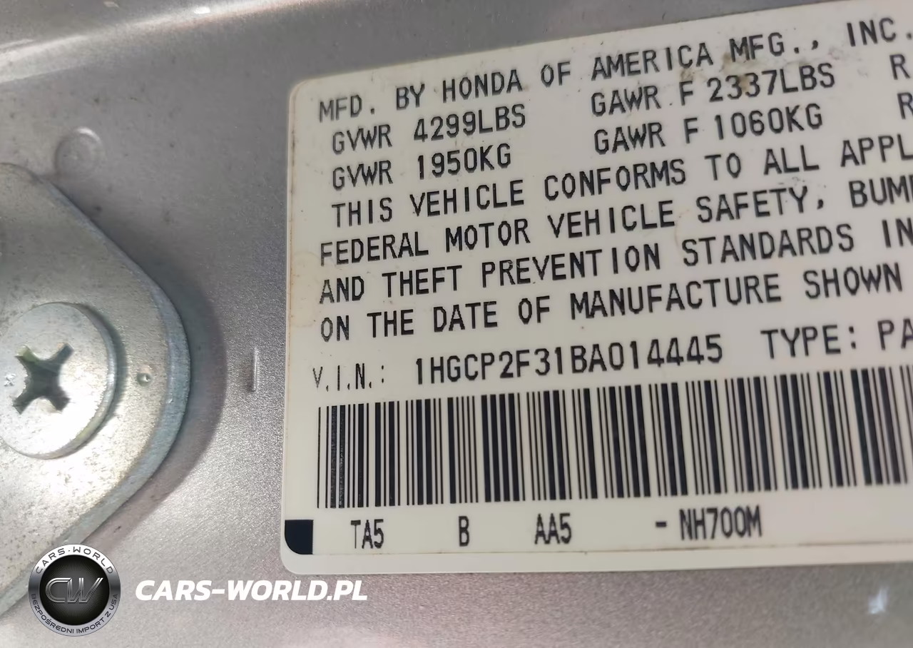 2011 Honda Accord 2.4 Lx VIN:1HGCP2F31BA014445 - 9