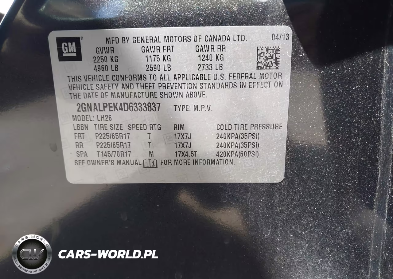 2013 Chevrolet Equinox 2Lt VIN:2GNALPEK4D6333837 - 9