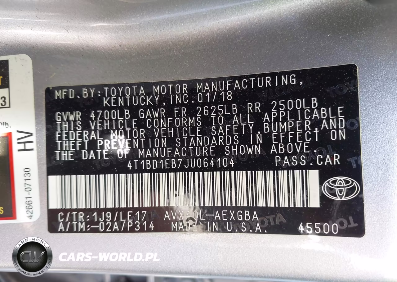 2018 Toyota Avalon Hybrid Xle Premium VIN:4T1BD1EB7JU064104 - 9