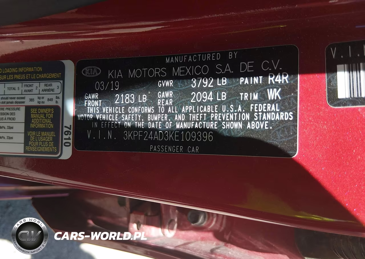2019 Kia Forte Lxs VIN:3KPF24AD3KE109396 - 9