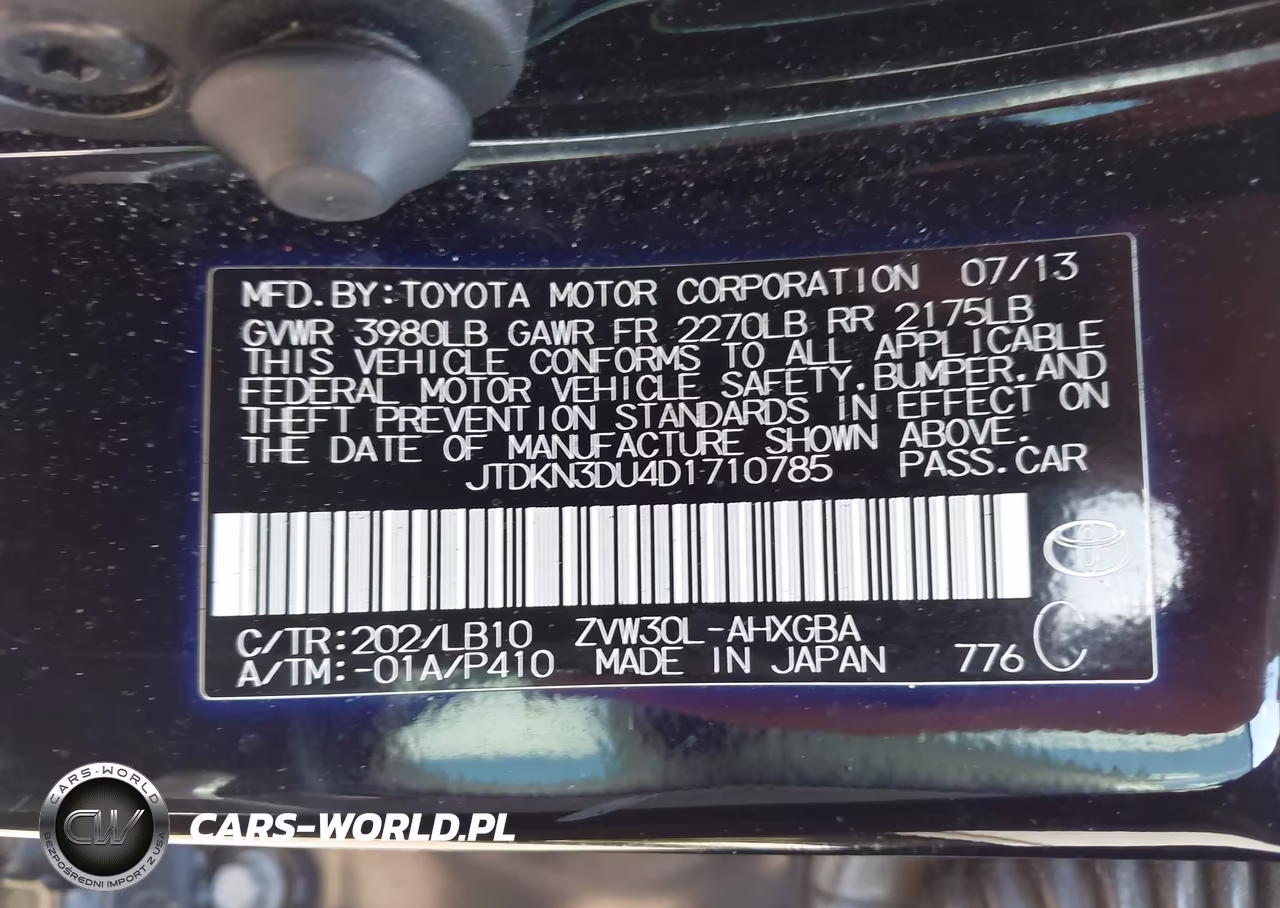 2013 Toyota Prius Four VIN:JTDKN3DU4D1710785 - 9
