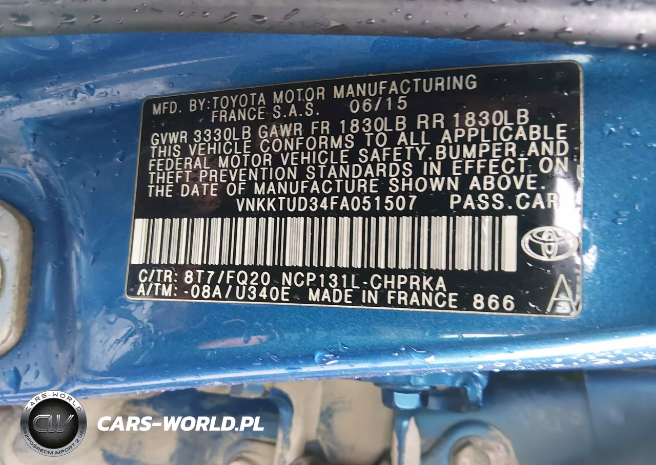 2015 Toyota Yaris L VIN:VNKKTUD34FA051507 - 9