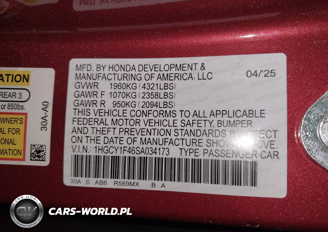 2025 Honda Accord Se VIN:1HGCY1F46SA034173 - 9