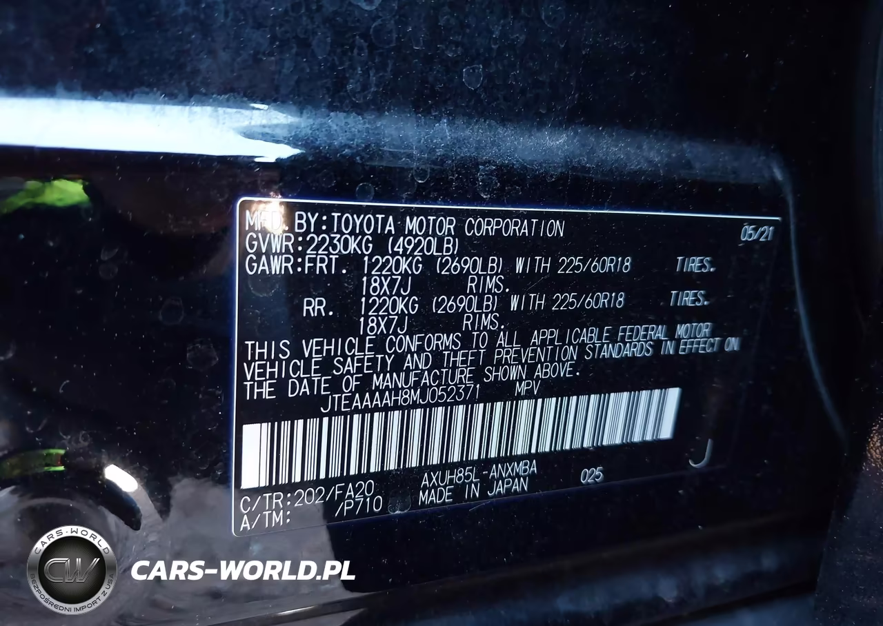 2021 Toyota Venza Le VIN:JTEAAAAH8MJ052371 - 9