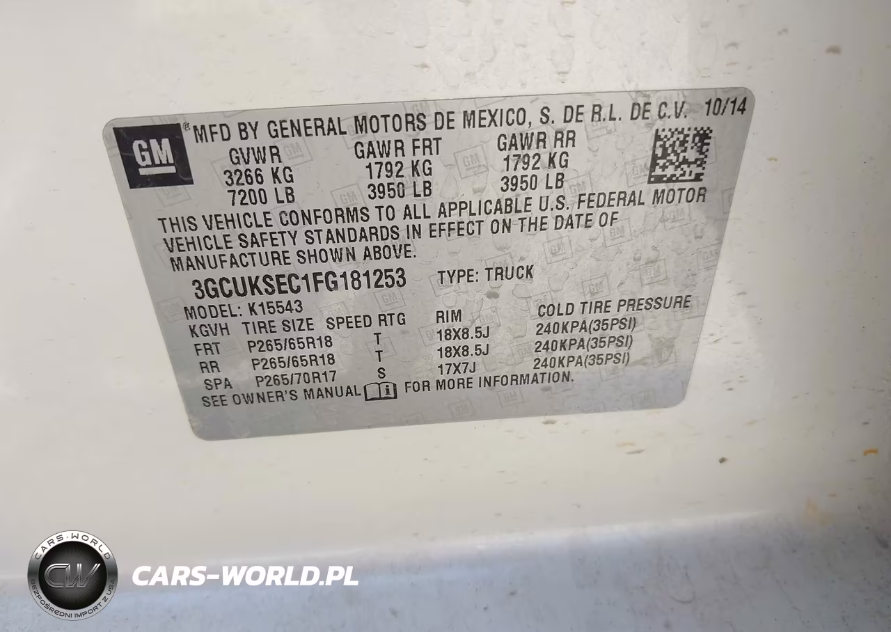 2015 Chevrolet Silverado 1500 2Lz VIN:3GCUKSEC1FG181253 - 9