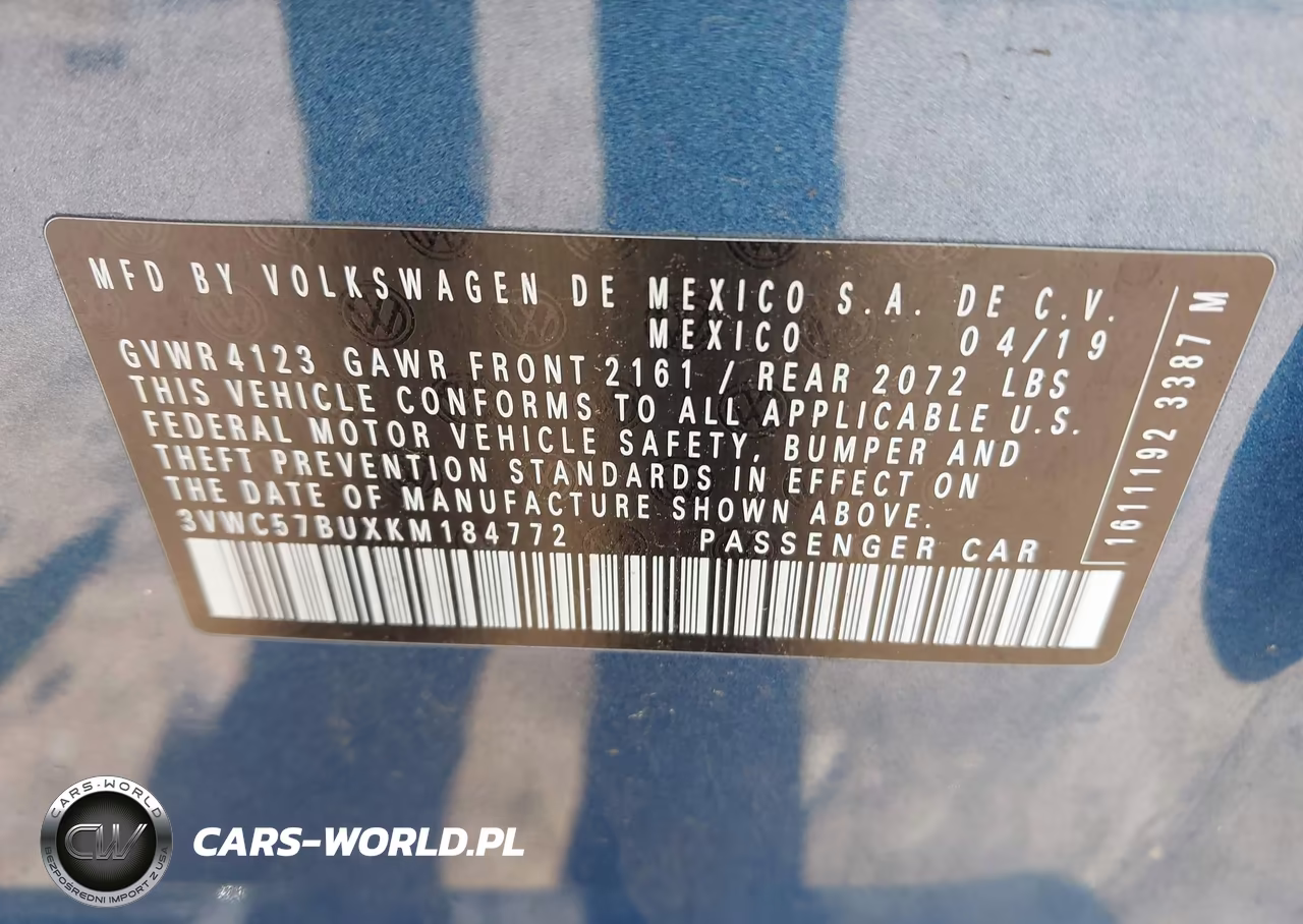 2019 Volkswagen Jetta VIN:3VWC57BUXKM184772 - 9
