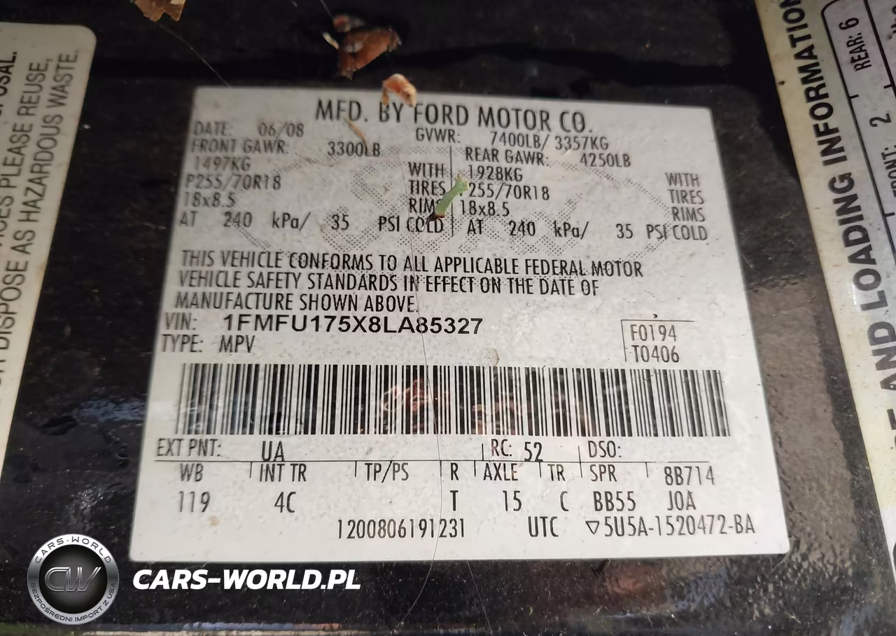 2008 Ford Expedition Eddie Bauer-King Ranch VIN:1FMFU175X8LA85327 - 9