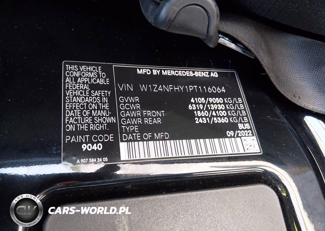 2023 Mercedes-Benz Sprinter 2500 Standard Roof 4-Cyl Diesel Ho VIN:W1Z4NFHY1PT116064 - 9