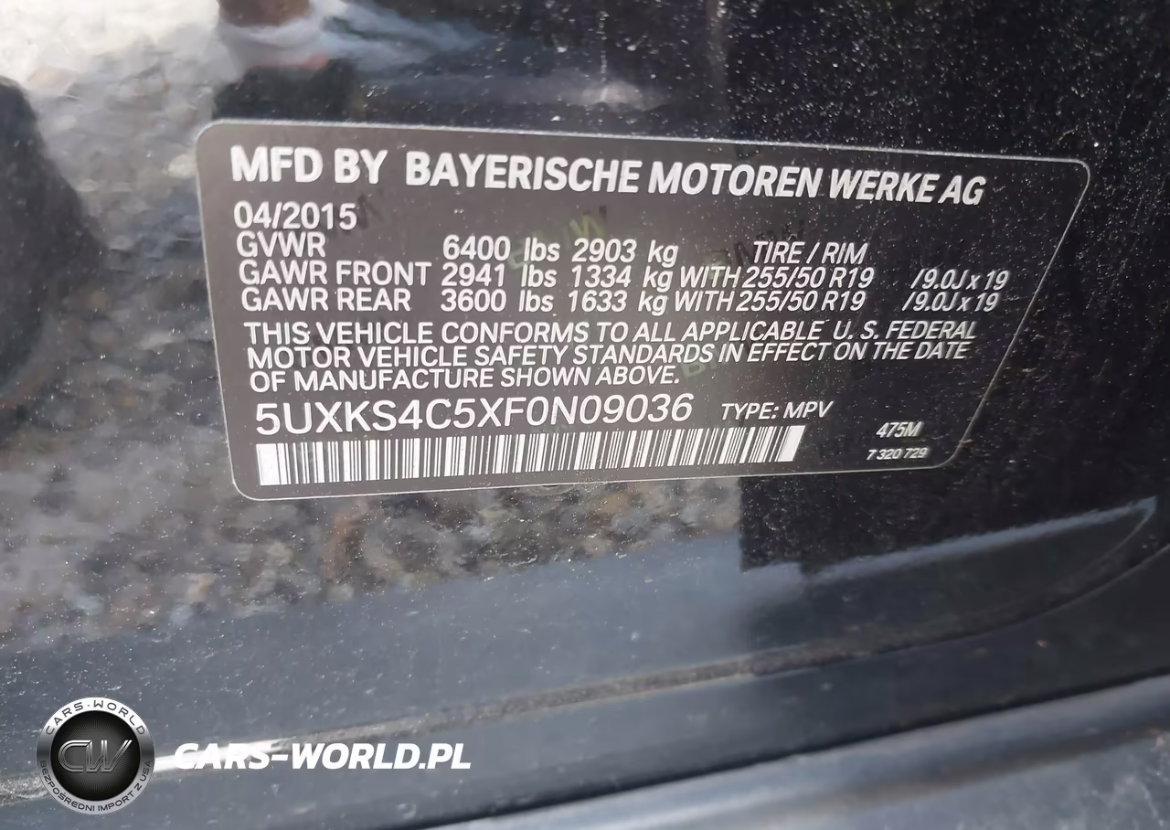 2015 BMW X5 xDrive35D VIN:5UXKS4C5XF0N09036 - 9