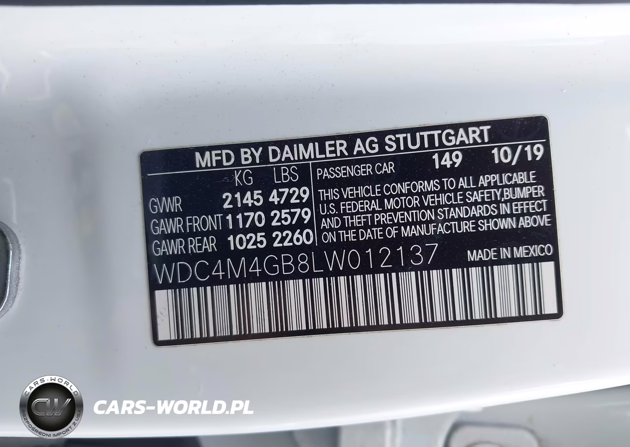 2020 Mercedes-Benz Glb 250 VIN:WDC4M4GB8LW012137 - 9