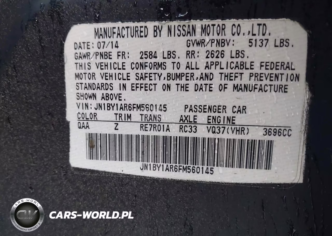 2015 Infiniti Q70 3.7X VIN:JN1BY1AR6FM560145 - 9