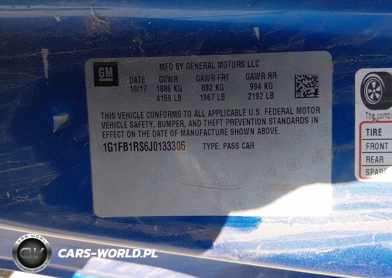 2018 Chevrolet Camaro 1Lt VIN:1G1FB1RS6J0133306 - 9