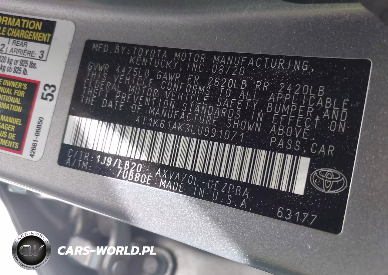2020 Toyota Camry Xse VIN:4T1K61AK3LU991071 - 9