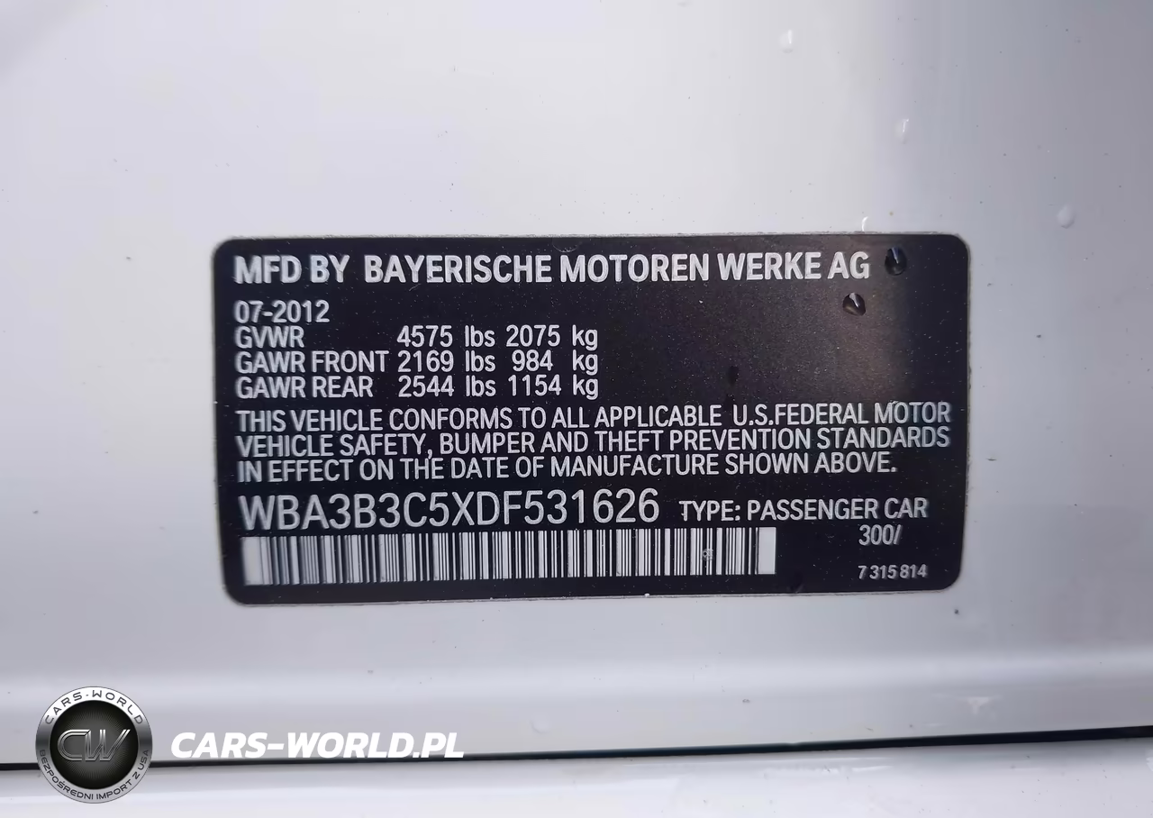 2013 BMW 328I xDrive VIN:WBA3B3C5XDF531626 - 9
