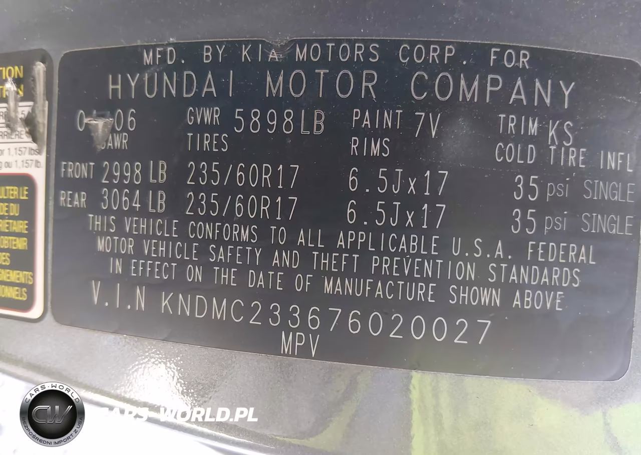2007 Hyundai Entourage Gls-Limited-Se VIN:KNDMC233676020027 - 9